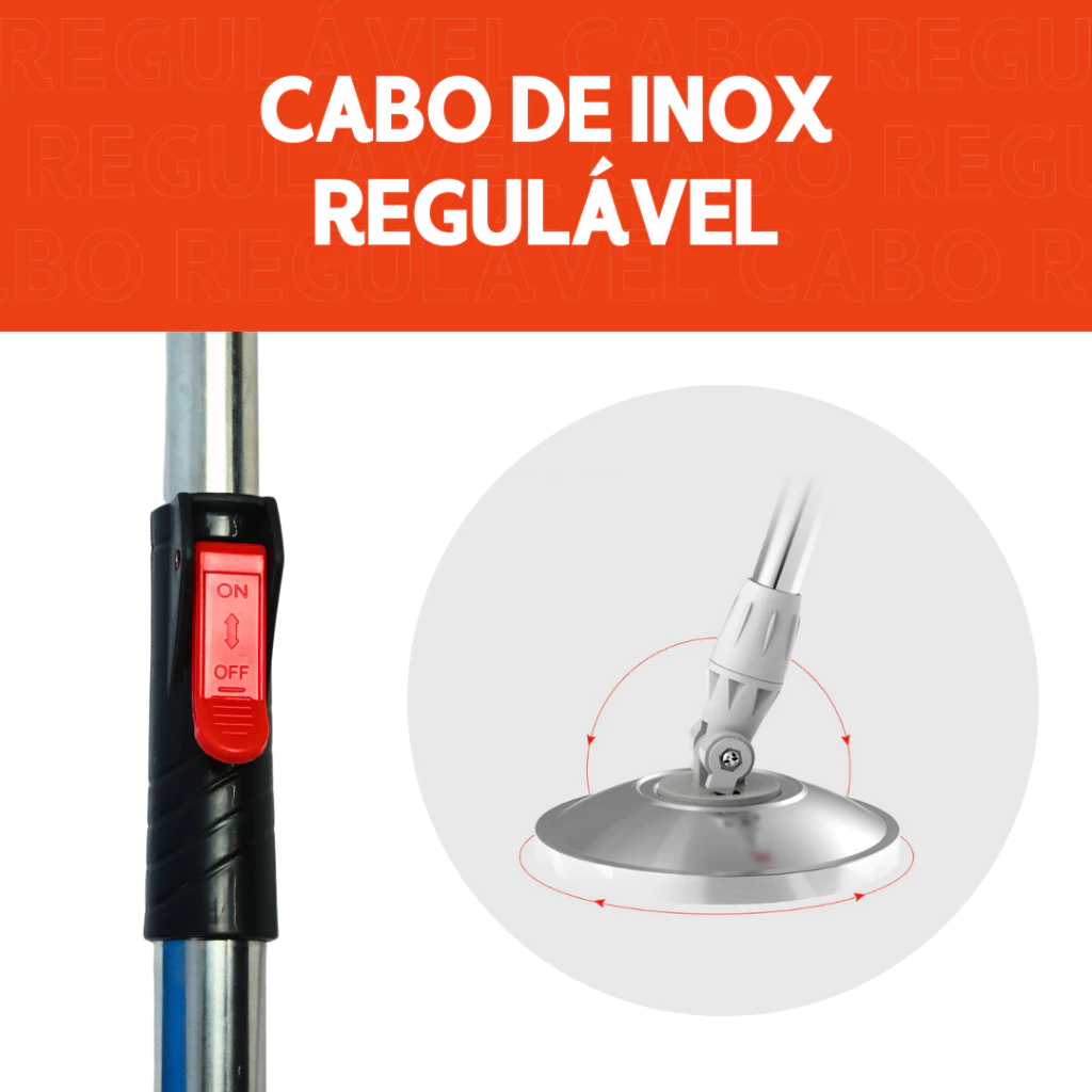 Mop Giratorio Com cabo de 140 cm Cesto Em Inox - Balde Centrífuga - (Vendido pela Shopee) - Imagem 4