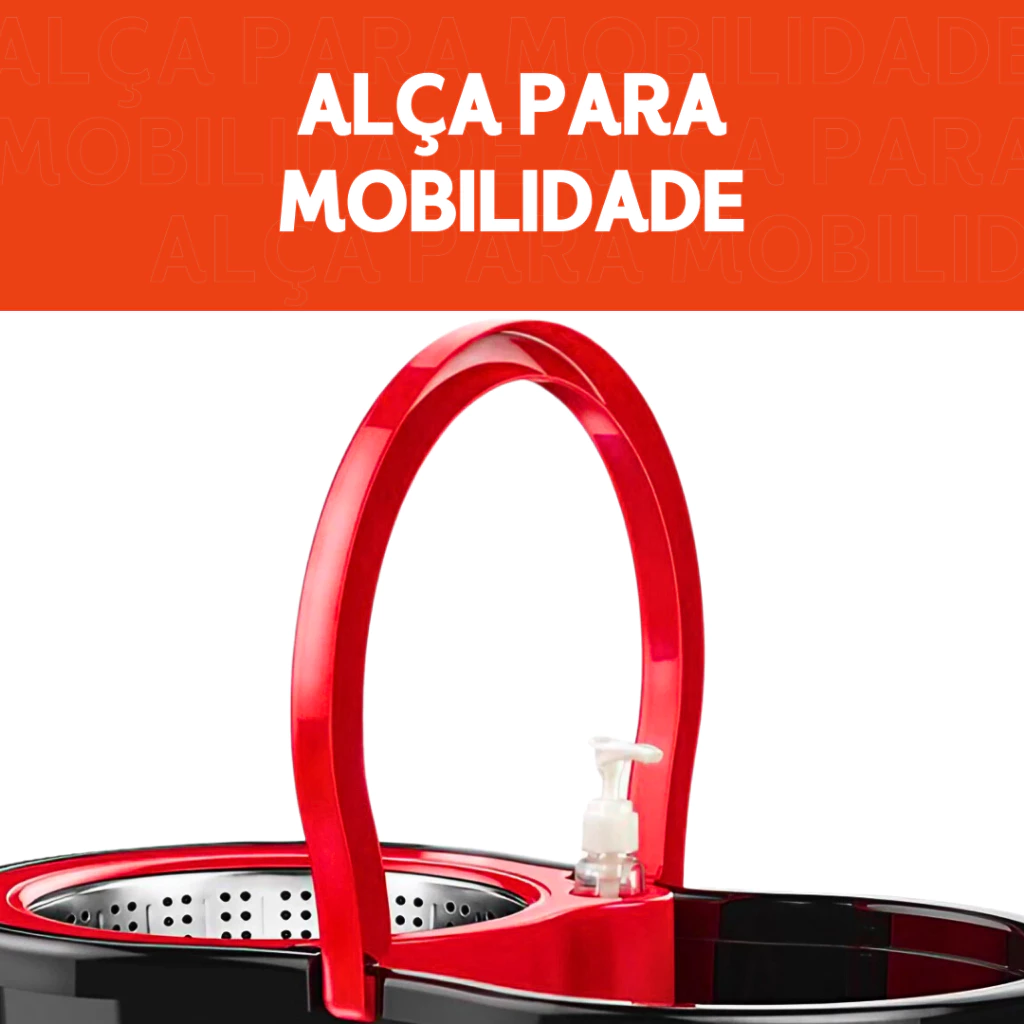 Mop Giratorio Com cabo de 140 cm Cesto Em Inox - Balde Centrífuga - (Vendido pela Shopee) - Imagem 5