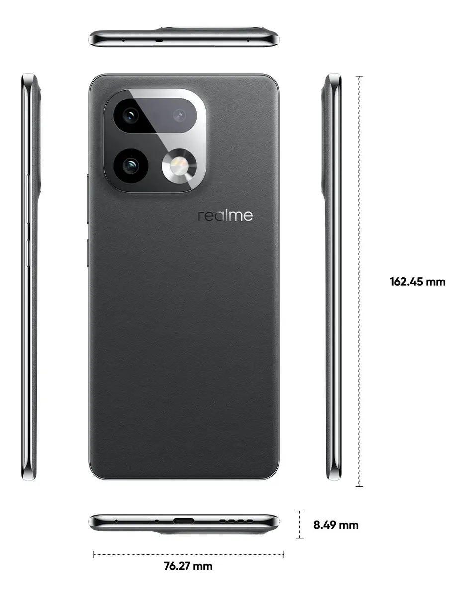 Realme 16 Pro design e dimensões
